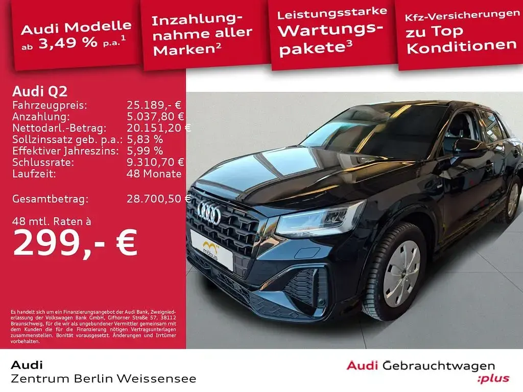 Brugt Audi Q2 Ambiente 150 HK (110 kW) 2022 Sort SUV