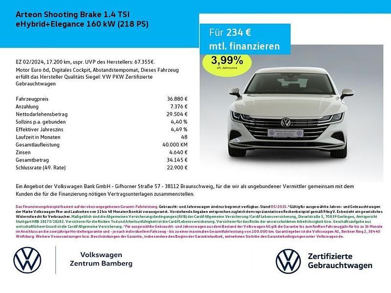 Weiß Gebraucht 2023 VW Arteon Elegance Kombi | 36.880 € (Fairer Preis) - Bild 1/4
