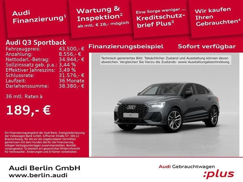 Grau Gebraucht 2025 Audi Q3 Sportback S-Line SUV | 43.500 € (Fairer Preis) - Bild 1/3