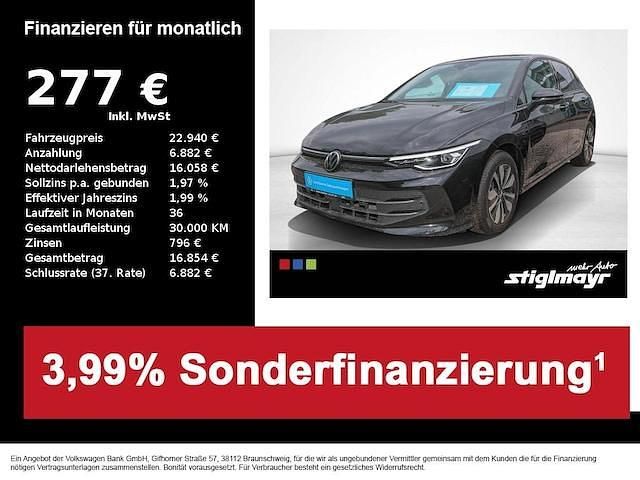 Grenadillschwarz metallic (metallic) Gebraucht 2024 VW Golf VIII Goal Limousine | 22.940 € - Bild 1/4