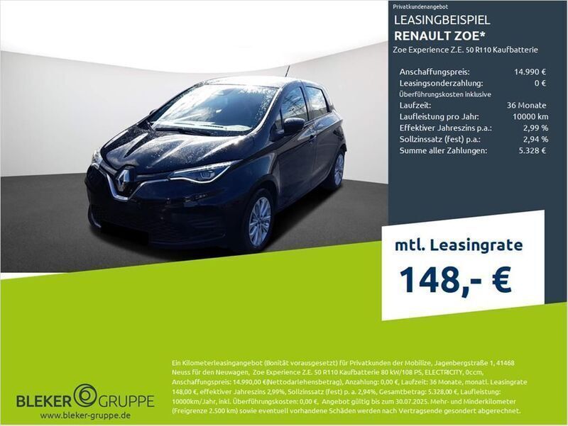 Blackpearl schwarz (metallic) Gebraucht 2021 Renault Zoe Experience Kleinwagen | 14.990 € (Fairer Preis) - Bild 1/3