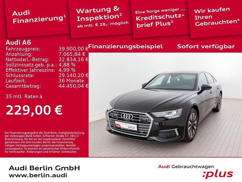 Mythosschwarz metallic Gebraucht 2023 Audi A6 Design Limousine | 49.900 € - Bild 1/3