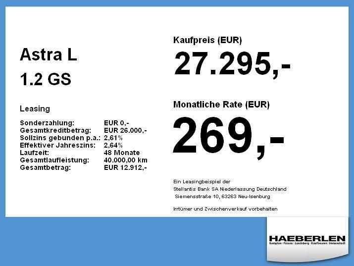 Neu Opel Astra 131 PS (96 kW) 2025 Arktis Limousine