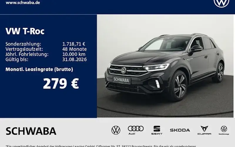 Gebraucht VW T-Roc R-line 150 PS (110 kW) 2023 Schwarz SUV