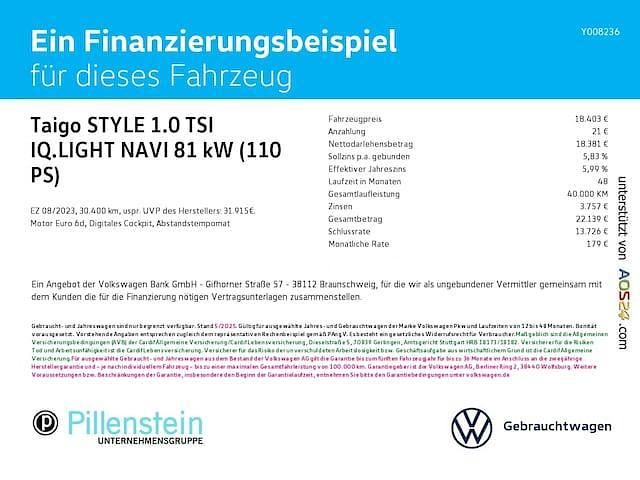 Gebraucht VW Taigo Style 110 PS (80 kW) 2023 Schwarz SUV