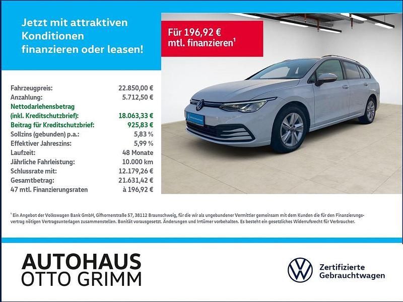 Weiß Gebraucht 2022 VW Golf VIII Life Kombi | 22.849 € (Guter Preis) - Bild 1/4