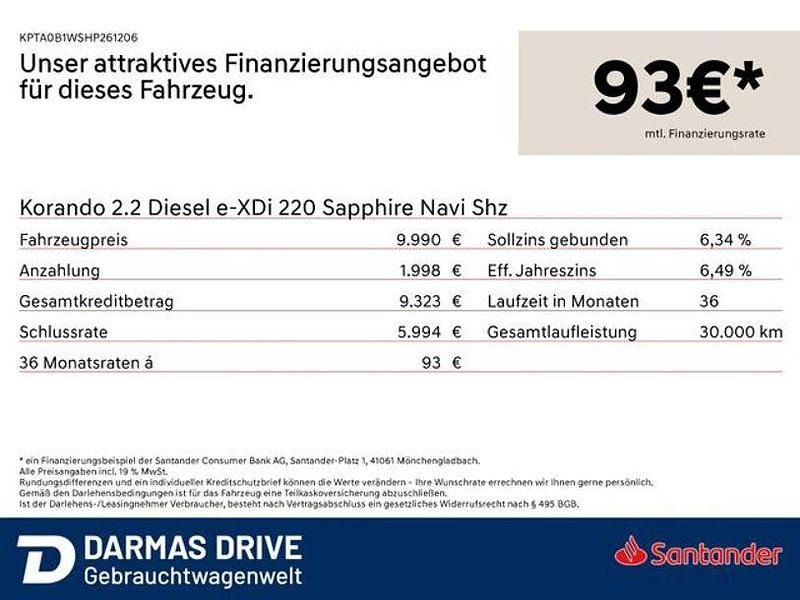 Schwarz Gebraucht 2018 Ssangyong (KGM) Korando Sapphire Limousine | 9.990 € (Superpreis) - Bild 1/1