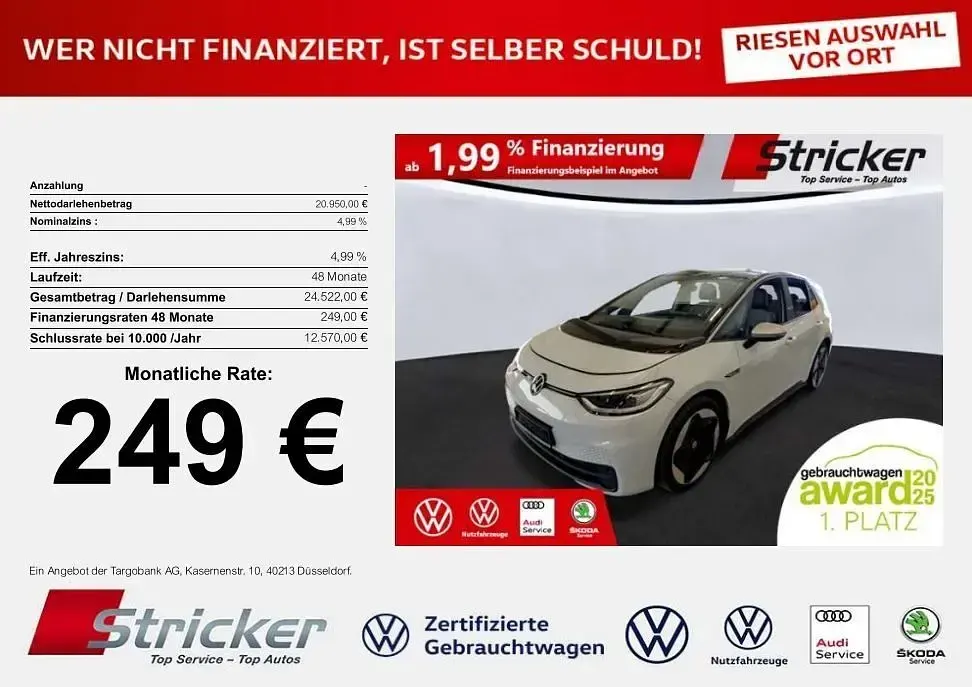 Second-hand VW ID.3 150 kW (204 CP) 2020 Alb Hatchback
