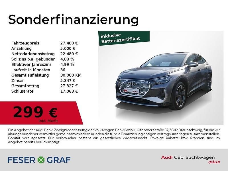 Gebraucht Audi Q4 Sportback e-tron Ambiente 219 kW (299 PS) 2022 Taifungrau metallic SUV