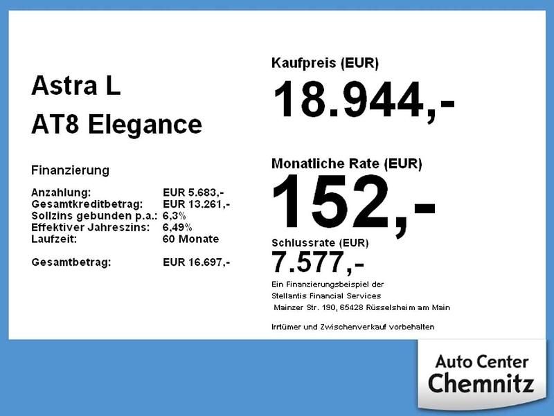 Gebraucht Opel Astra Elegance 131 PS (96 kW) 2023 Jade weiss / black Limousine