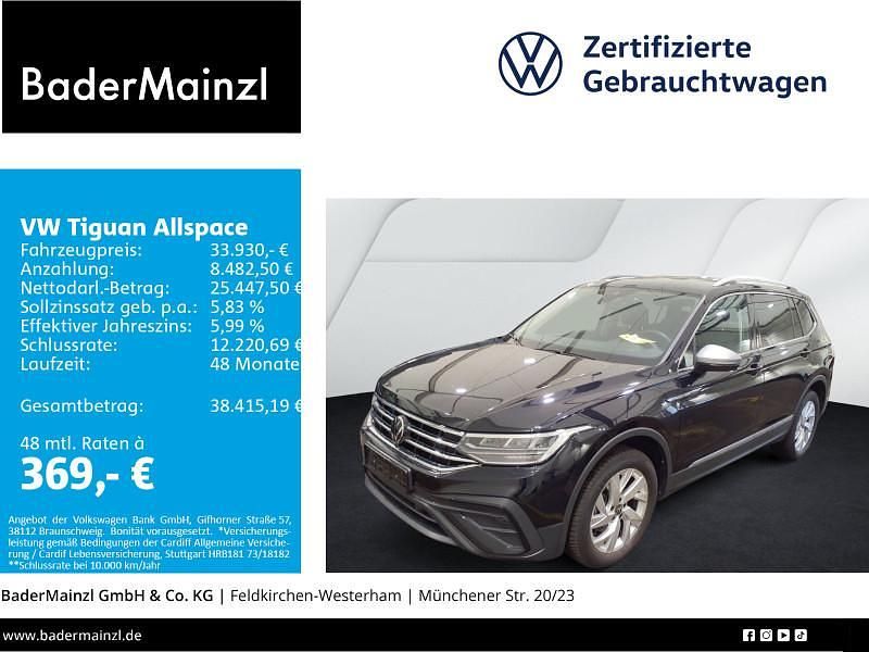 Schwarz Gebraucht 2024 VW Tiguan Allspace Life SUV | 33.930 € (Superpreis) - Bild 1/3