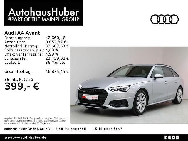 Florettsilber metallic Gebraucht 2024 Audi A4 Advanced Plus Kombi | 42.660 € - Bild 1/4