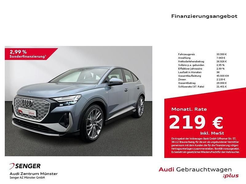 Geysirblau metallic Gebraucht 2022 Audi Q4 Sportback e-tron Comfort SUV | 33.990 € (Teuer) - Bild 1/4