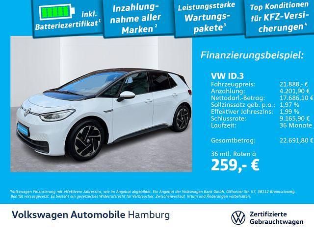 Gebraucht VW ID.3 Pro Performance 150 kW (204 PS) 2021 Weiß Kleinwagen