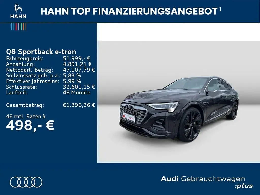 Gebraucht Audi Q8 Sportback e-tron S-Line 300 kW (408 PS) 2023 Schwarz SUV