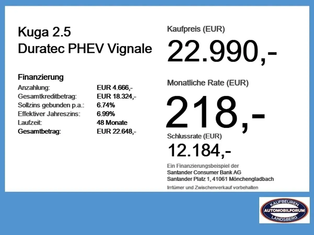 Usado Ford Kuga Vignale 224 HP (164 kW) 2022 Cinzento SUV