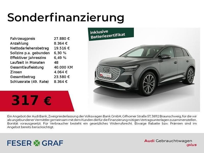 Taifungrau metallic Gebraucht 2021 Audi Q4 e-tron S-Line SUV | 27.880 € (Etwas zu teuer) - Bild 1/2