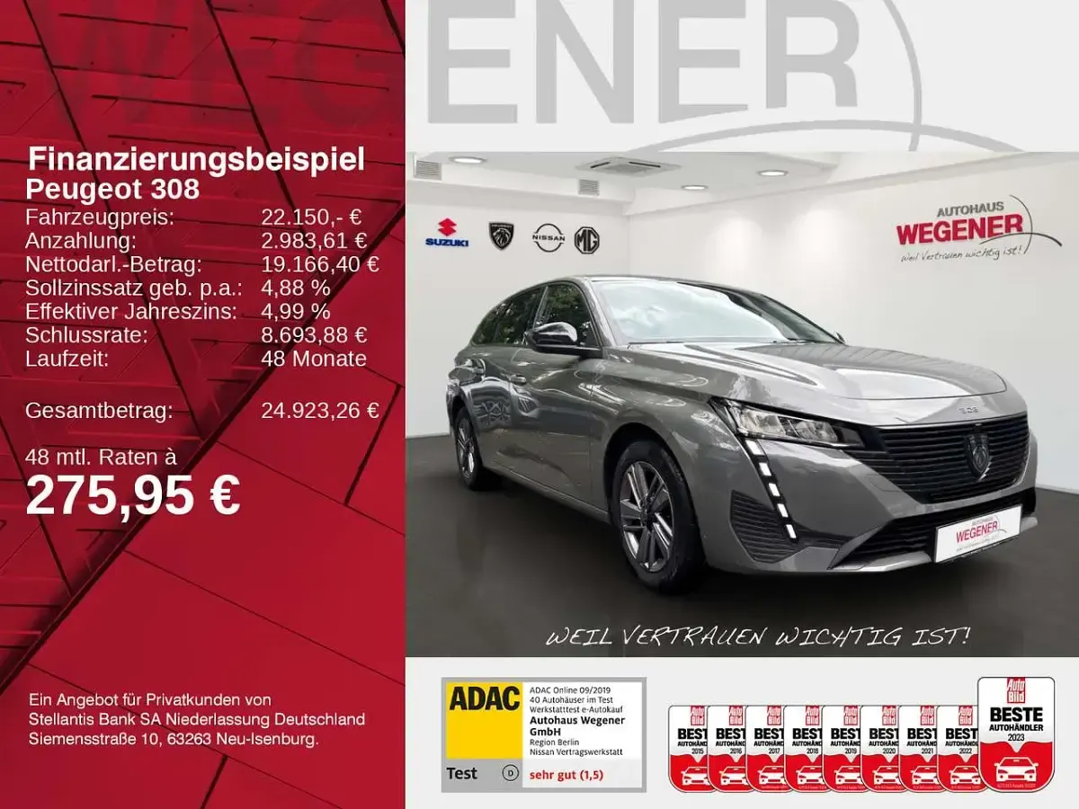 Gebraucht Peugeot 308 SW Active 131 PS (96 kW) 2024 Selenium grau met. Kombi
