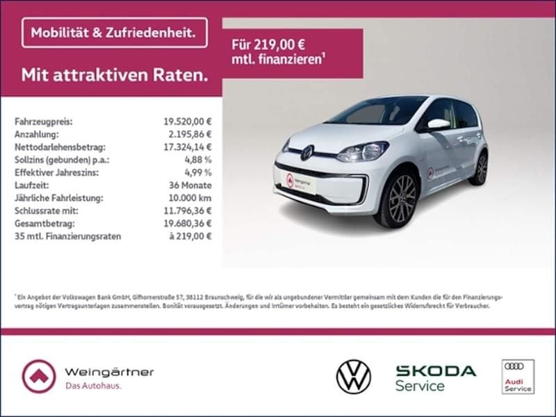 Gebraucht VW e-up! Edition 61 kW (83 PS) 2024 Weiß Kleinwagen