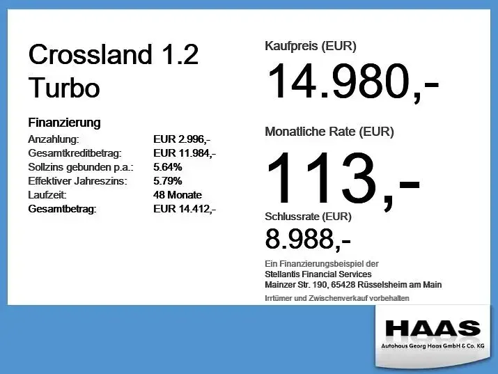 Gebraucht Opel Crossland 110 PS (80 kW) 2024 Grau SUV