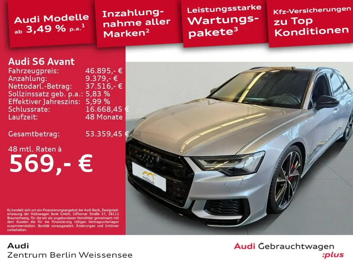 Usata Audi S6 Ambiente 344 CV (253 kW) 2023 Argento Station wagon