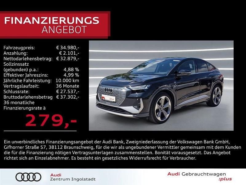 Mythosschwarz metallic Gebraucht 2022 Audi Q4 Sportback e-tron S-Line SUV | 34.980 € (Fairer Preis) - Bild 1/3