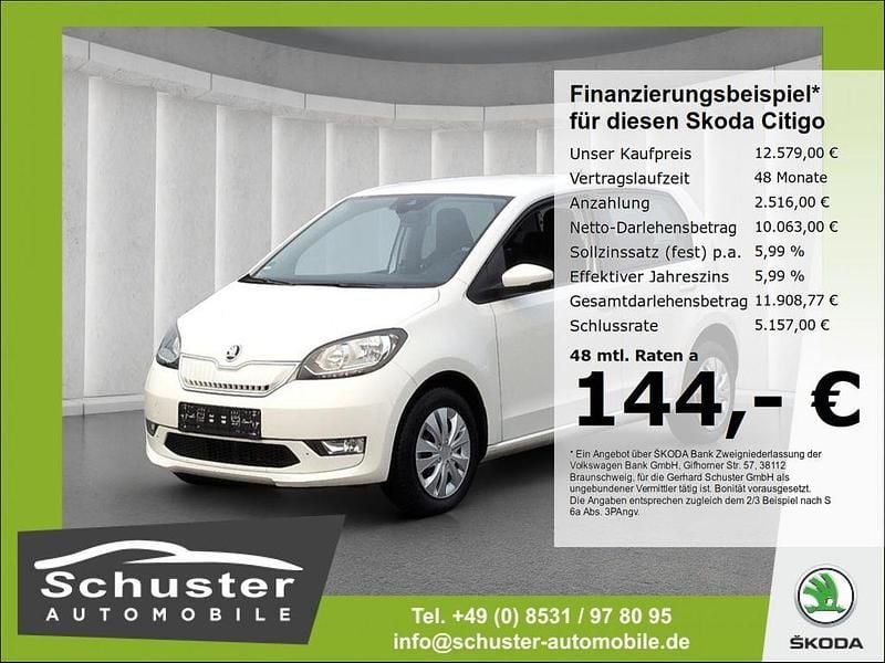 Gebraucht Skoda Citigo-e IV Style 61 kW (83 PS) 2020 Weiß Kleinwagen