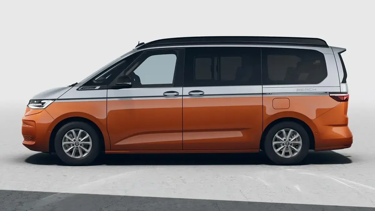 Neu VW California Highline 150 PS (110 kW) 2025 Monosilber metallic / energeticorange metallic dach schwarz Van