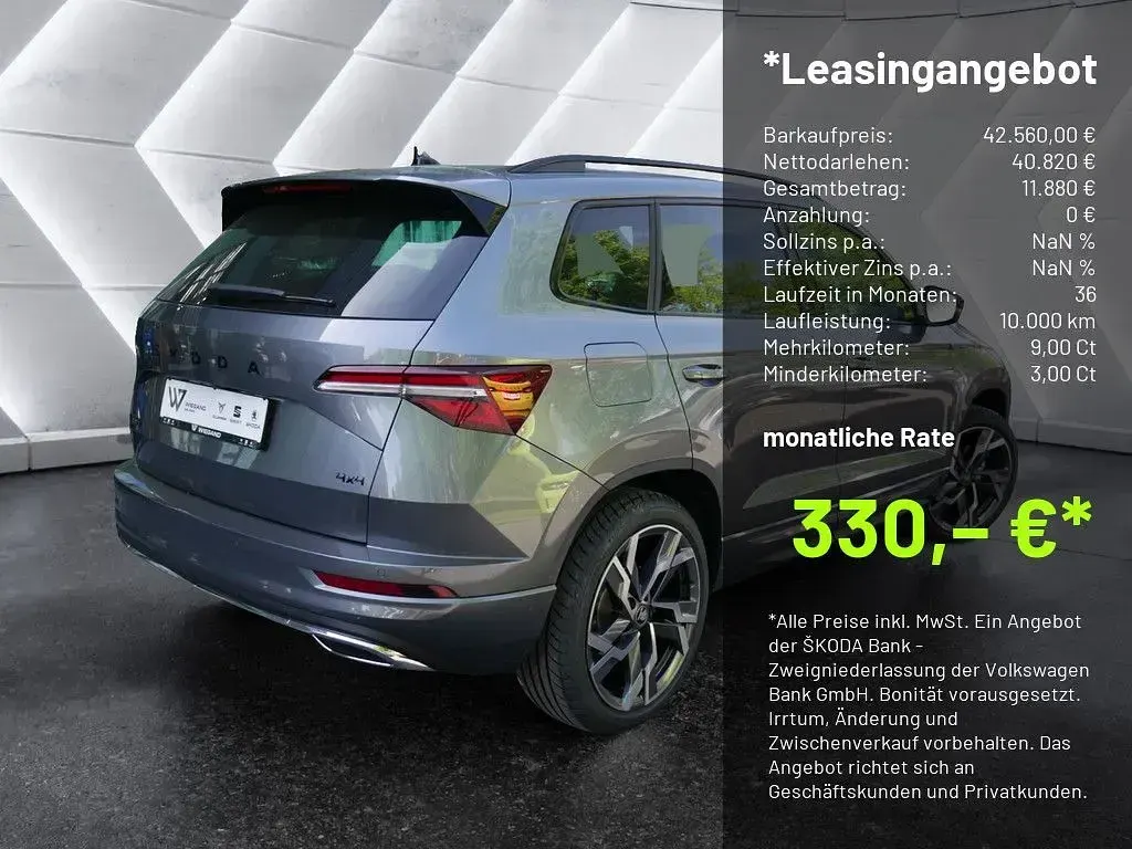 Neu Skoda Karoq SportLine 190 PS (139 kW) 2026 Grau SUV