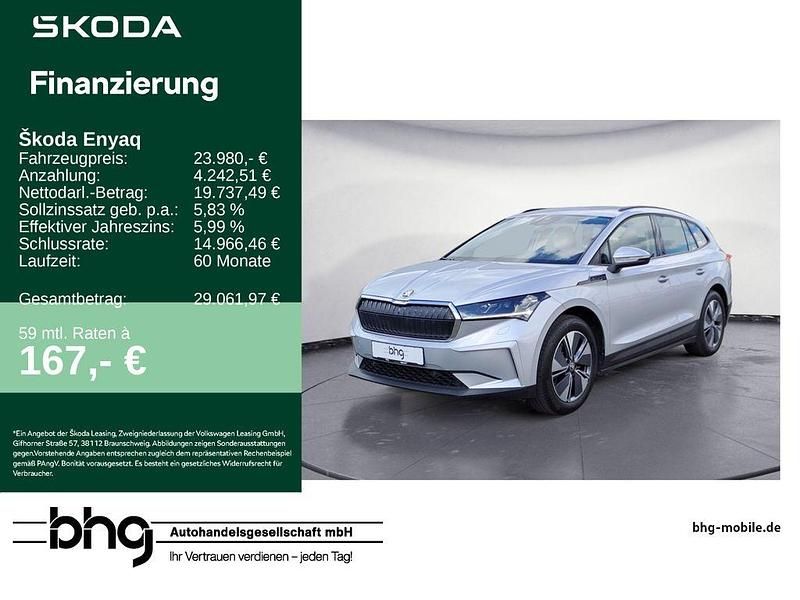 Brillantsilber metallic Gebraucht 2022 Skoda Enyaq iV SUV | 23.980 € (Superpreis) - Bild 1/4