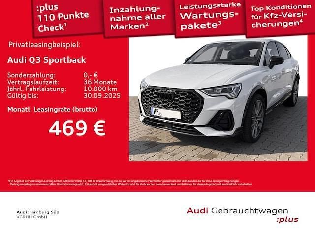 Gletscherweiß metallic Gebraucht 2024 Audi Q3 Sportback S-Line SUV | 43.770 € (Fairer Preis) - Bild 1/3
