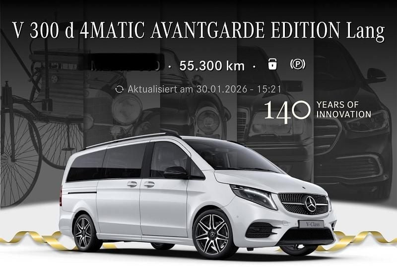 Weiß Gebraucht 2023 Mercedes V300 Avantgarde Van / Kleinbus | 79.900 € - Bild 1/2