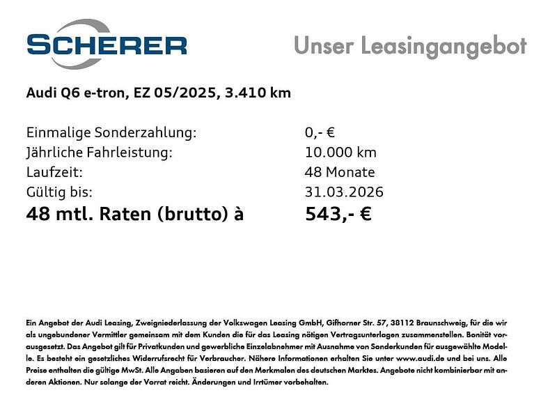 Gebraucht Audi Q6 e-tron Ambiente 185 kW (252 PS) 2025 Mythosschwarz metallic (metallic) SUV