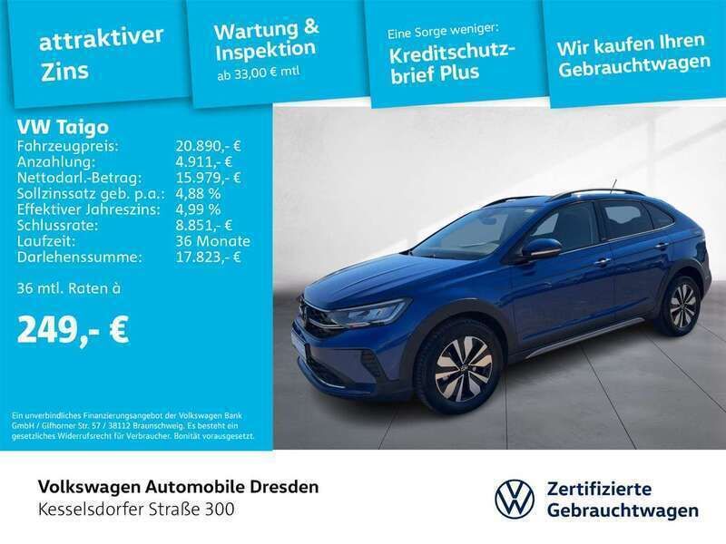 Blau Gebraucht 2024 VW Taigo Move SUV | 25.890 € (Etwas zu teuer) - Bild 1/3