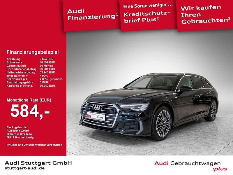Mythosschwarz metallic Gebraucht 2022 Audi A6 S-Line Kombi | 36.940 € (Guter Preis) - Bild 1/2