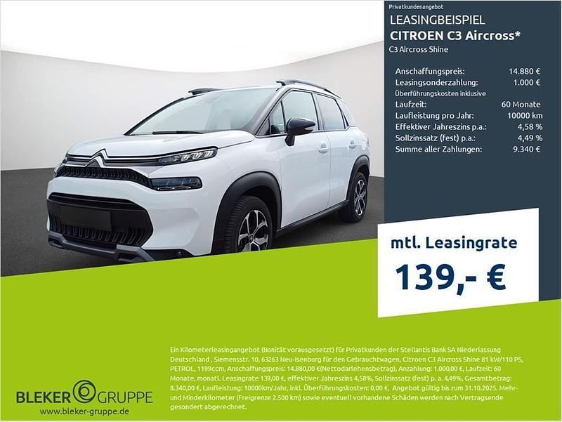 Weiß Gebraucht 2023 Citroën C3 Aircross Shine SUV | 14.280 € (Guter Preis) - Bild 1/3