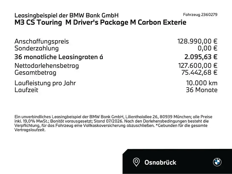 Gebraucht BMW M3 Comfort Edition 551 PS (405 kW) 2025 Individual lack laguna seca bl (blau) Kombi
