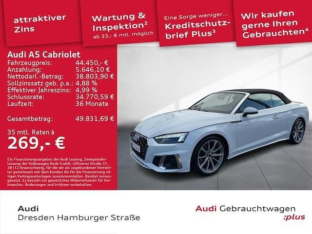 Gletscherweiß metallic Gebraucht 2024 Audi A5 S-Line Coupé | 44.450 € (Superpreis) - Bild 1/3