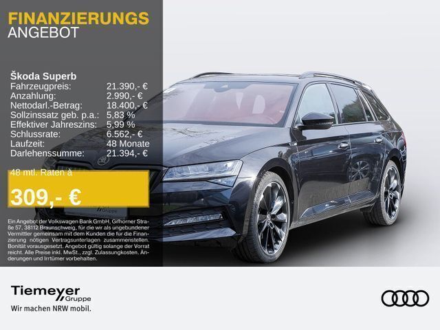 Schwarz Gebraucht 2020 Skoda Superb SportLine Kombi | 21.390 € (Guter Preis) - Bild 1/1