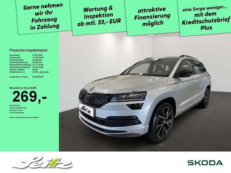 Silber Gebraucht 2021 Skoda Karoq SportLine SUV | 28.298 € (Fairer Preis) - Bild 1/4
