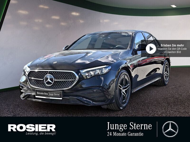 Schwarz / obsidianschwarz (metallic) Gebraucht 2023 Mercedes E220 AMG Limousine | 51.980 € (Teuer) - Bild 1/4