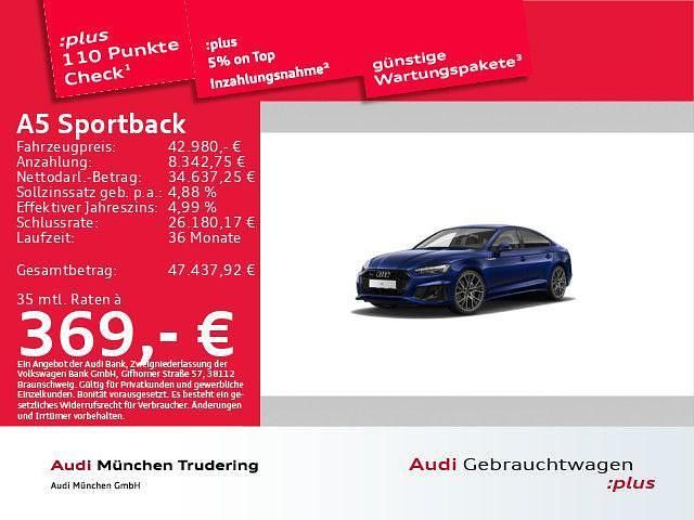 Gebraucht Audi A5 Sportback Ambiente 286 PS (210 kW) 2021 Navarrablau metallic Kleinwagen