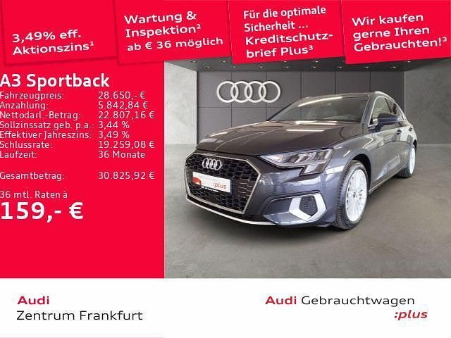 Grau Gebraucht 2024 Audi A3 Sportback Advanced Limousine | 28.650 € (Superpreis) - Bild 1/2