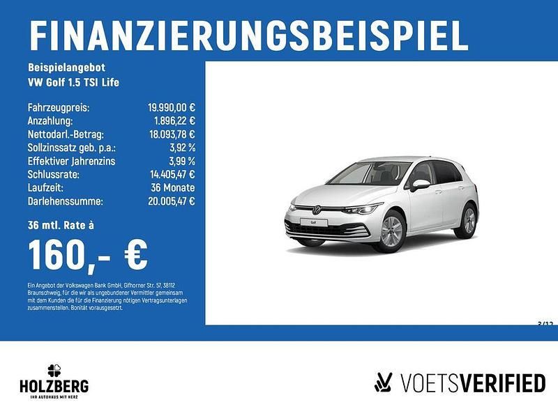 Gebraucht VW Golf VIII Life 131 PS (96 kW) 2023 Weiß Limousine