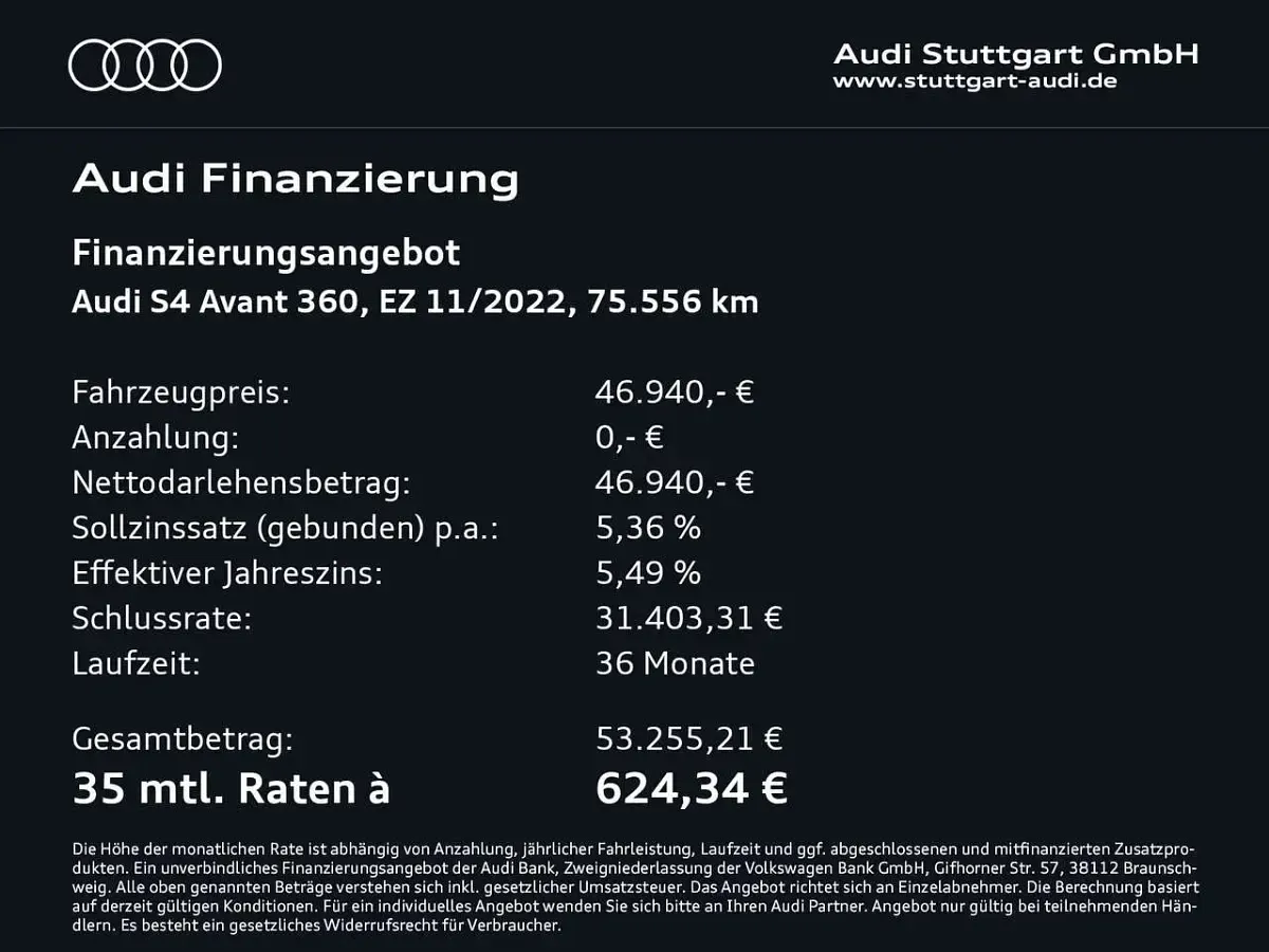 Gebraucht Audi S4 Design 341 PS (250 kW) 2022 Mythosschwarz metallic Kombi