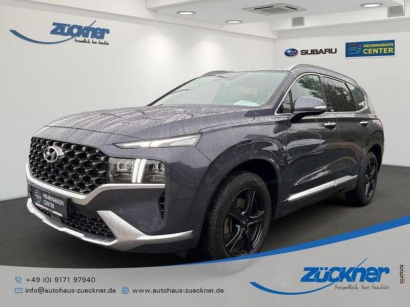 Blau Gebraucht 2021 Hyundai Santa Fe Signature SUV | 36.490 € (Teuer) - Bild 1/4