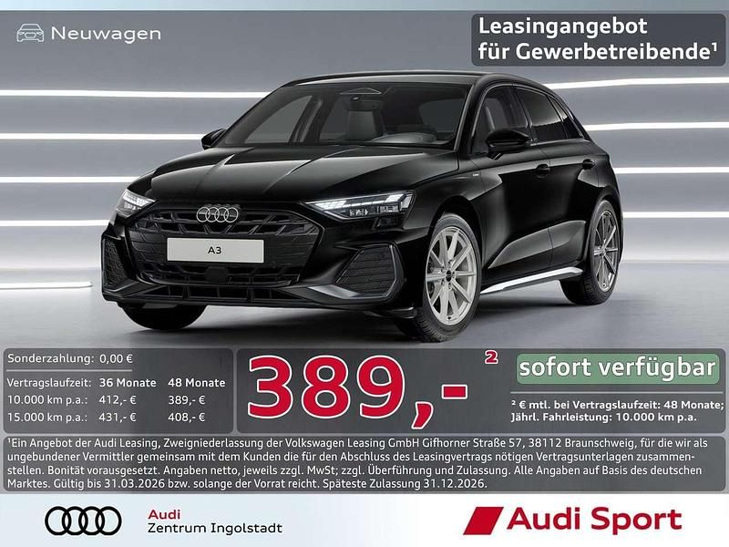Schwarz Neu 2025 Audi A3 S-Line Limousine | 41.250 € (Fairer Preis) - Bild 1/3
