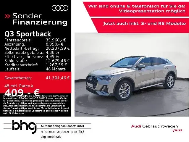 Gebraucht Audi Q3 Sportback S-Line 200 PS (147 kW) 2023 Silber SUV