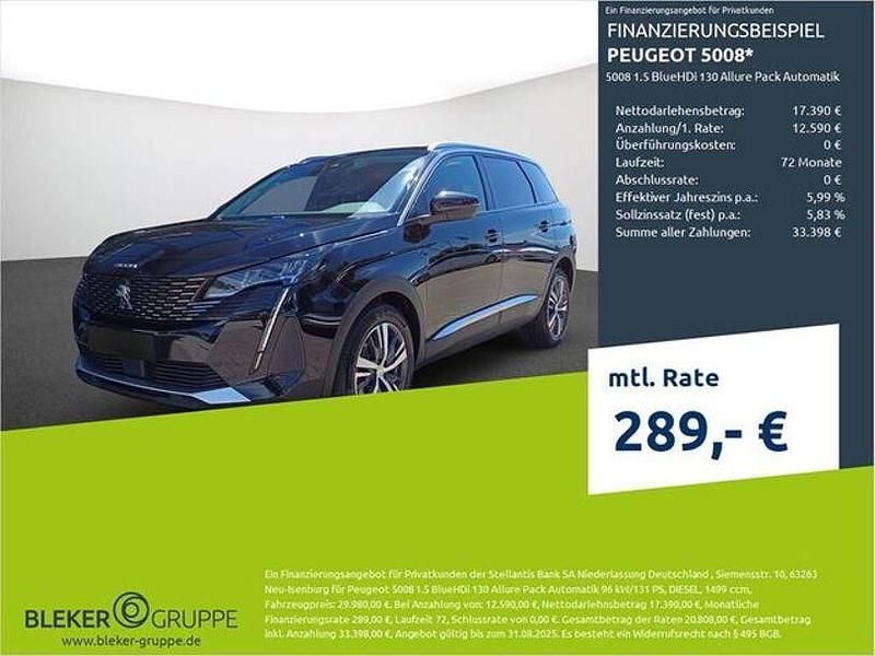 Schwarz Gebraucht 2023 Peugeot 5008 Allure Van / Kleinbus | 29.490 € (Guter Preis) - Bild 1/3
