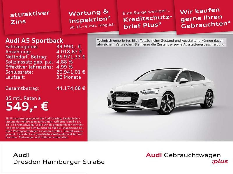 Ibisweiß Gebraucht 2023 Audi A5 S-Line Limousine | 39.990 € (Etwas zu teuer) - Bild 1/3